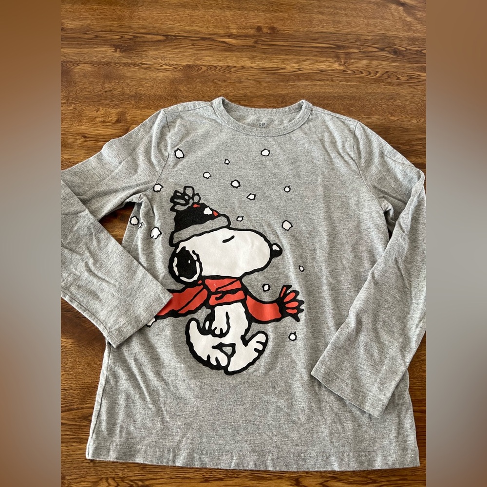 GAP Kids PEANUTS Size Medium Long Sleeve Graphic Shirt